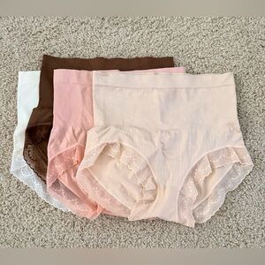 NWOT Stylish Lace Trim High-Waisted Briefs